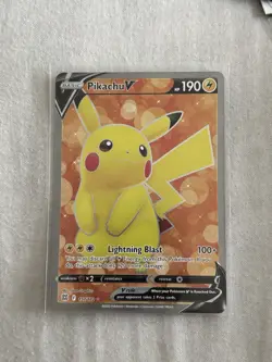 Pokemon TCG Holo Pikachu v Full Art Brilliant Stars Card 157/172 - Image 1