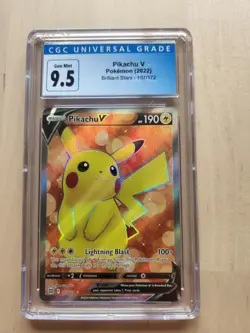 2022 Pokemon Brilliant Stars Pikachu V 157/172 CGC Gem Mint 9.5 - Image 1