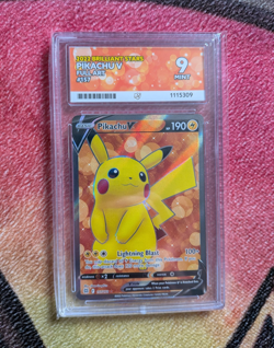 Ace Grading 9 - Pokemon 2022 Brilliant Stars Pikachu V 157/172 Holo - Image 1