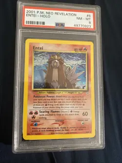 Pokemon Entei Holo Rare Card 2001 Neo Revelation 06/64 PSA 8 - Image 1