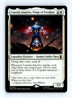 Captain America, Wings of Freedom (Foil) 0010 (R) MTG Marvel Super Heroes (MSH) - Image 1
