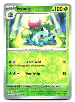 Ivysaur SV: Scarlet & Violet 151 002/165 Reverse Holo Pokemon NM - Image 1