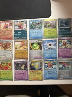 100+ EN Pokemon Cards Lot 15 Reverse Holo M/NM All Destined Rivals No Rares - Image 1