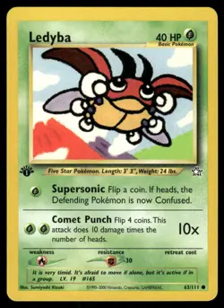 Pokemon Cards Ledyba 63/111 1st Edition Neo Genesis Common NM *4 - Image 1