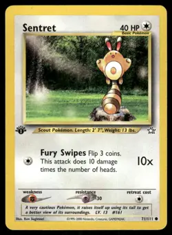 Pokemon Cards Sentret 71/111 1ST EDITION Neo Genesis WOTC Common NM - Image 1