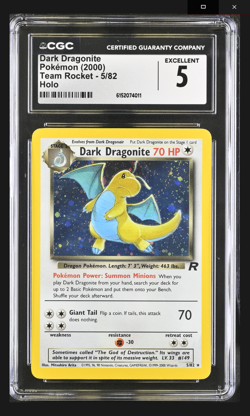 pokemon team rocket unlimited dark dragonite cgc 5 - Image 1