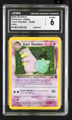 pokemon team rocket unlimited dark slowbro cgc 6 - Image 1