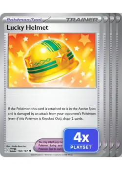 4x Lucky Helmet 158/167 Twilight Masquerade Playset 4x - NM/M Pokemon TCG - Image 1