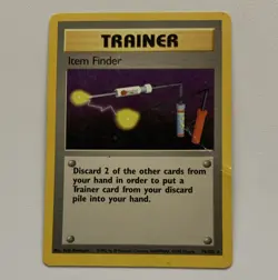 Pokemon TCG Item Finder 74/102 Base Set Rare Trainer Regular 1999 DAMAGED - Image 1