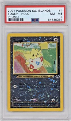 2001 Pokemon Southern Islands Togepi #4 (Holo Promo SWIRL) - PSA 8 - Image 1
