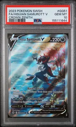 Fa/Hisuian Samurott V Crown Zenith Pokemon Sword And Shield Crown Zenith GG51 NM - Image 1