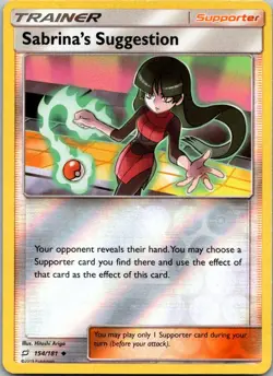 Sabrina's Suggestion 154/181 Uncommon Team Up Pokemon Reverse Holo Near Mint - Image 1