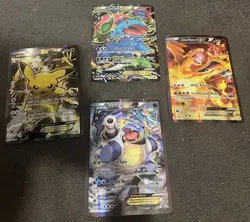 Pokemon Charizard XY121 Blastoise XY122 Venusaur XY123 Pikachu XY124 Jumbo - Image 1