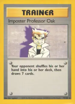 IMPOSTER PROFESSOR OAK 73/102 RARE BASE SET UNLIMITED POKEMON MODERATELY PLAYED - Image 1