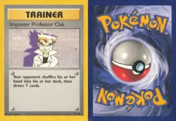 IMPOSTER PROFESSOR OAK 73/102 RARE BASE SET UNLIMITED POKEMON MODERATELY PLAYED - Image 3