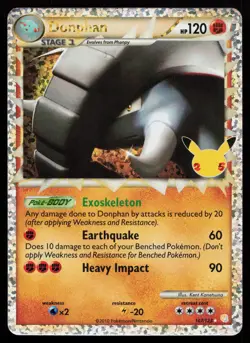 Donphan (Prime) 107/123 Celebrations: Classic Collection Pokemon Card - Image 1