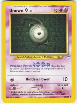 Pokemon UNOWN [Z] 60/105 Neo Destiny UNLIMITED LP - Image 1