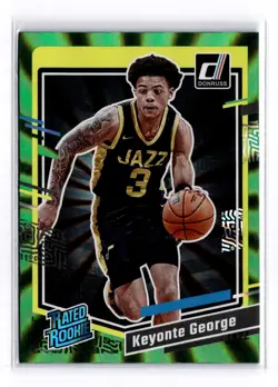 2023-24 Donruss Keyonte George Rated Rookie Green Laser #244 Jazz RC - Image 1