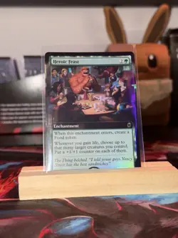 Heroic Feast (FOIL + Extended Art) 414 Marvel Super Heroes MTG NM - Image 1