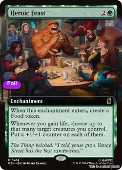 MTG Foil Heroic Feast (Extended Art) Card #414 Marvel Super Heroes NM Magic - Image 1