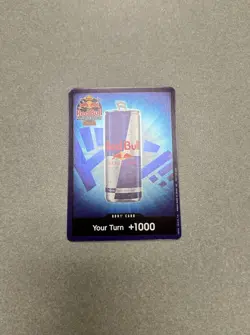 Red Bull Double DON!! Blue Foil Card Promo Card One Piece TCG Tournament - Image 1