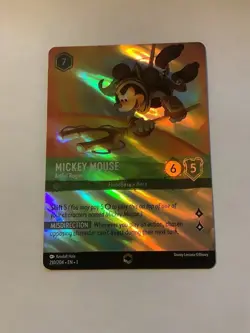 Disney Lorcana Mickey Mouse Artful Rogue Enchanted Card 210/204 First Chapter - Image 1