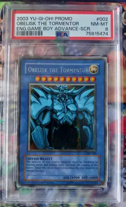 PSA 8 YuGiOh! Obelisk The Tormentor GBI-002 Secret Prismatic Rare Promo 2003 - Image 1