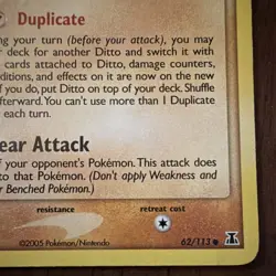 Pokemon Ditto (Geodude) TCG EX Delta Species 62/113 Regular Common 2005 60HP - Image 4