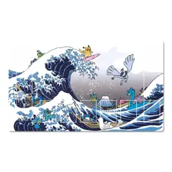 Pokemon Table Playmat Great Wave Pikachu TCG CCG Play Pad Trading Card Game Mat - Image 1