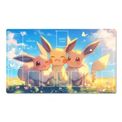 Pokemon Table Playmat Eevee Pikachu TCG CCG Play Pad Trading Card Game Mat - Image 1
