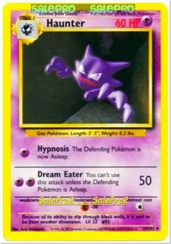 HAUNTER pokemon BASE SET 60 HP HYPNOSIS DREAM EATER RARE CARD MINT 29/102 - Image 2