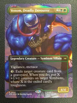 MTG Spider-Man: Eternal-Legal #22 Venom, Deadly Devourer Borderless NM FOIL - Image 1