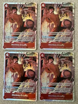 Bandai One Piece Card Game Monkey D. Luffy OP16-015 Alt Art Foil x4 EN - Image 1