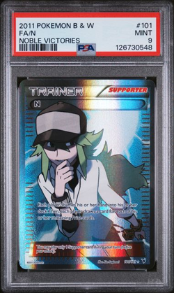 N Trainer Full Art 101/101 PSA 9 Pokemon Noble Victories BW - Image 1