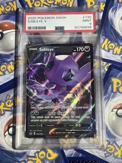 Sableye v 120/202 Swsh01: Sword & Shield Holo Psa 9 - Image 1