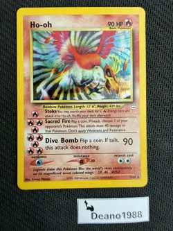 Pokemon TCG Ho-Oh Neo Revelation Holo Card 7/64 Unlimited - Light Play - Image 1