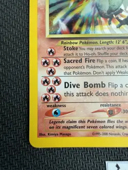 Pokemon TCG Ho-Oh Neo Revelation Holo Card 7/64 Unlimited - Light Play - Image 4