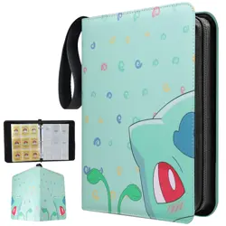 400 Cards Pocket Binder 4 Pocket Game Sport Trading Card Album Folder -Bulbasaur - Image 1