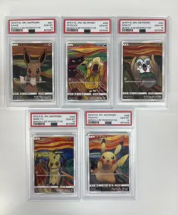 POKEMON CUSTOM ARTS 5 PSYDUCK MIMIKYU EEVEE MUNCH SCREAM FAN 5 CARD DIY/Custom - Image 1