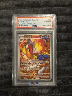 Pokemon PSA 10 Infernape 173/167 Sv06: Twilight Masquerade Holo - Image 1