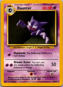 Haunter 29/102 Uncommon Base Set Unlimited Pokemon Lightly Played - Image 2