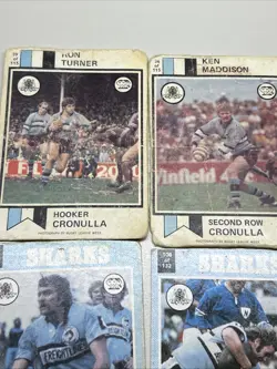 Scanlens NSW Rugby League Cards 1975 - 1977 - 1978 Cronulla Sharks 19 Cards - Image 2