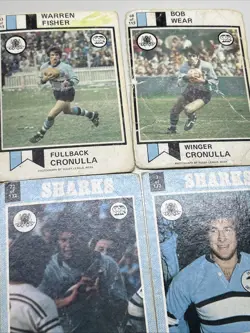 Scanlens NSW Rugby League Cards 1975 - 1977 - 1978 Cronulla Sharks 19 Cards - Image 3
