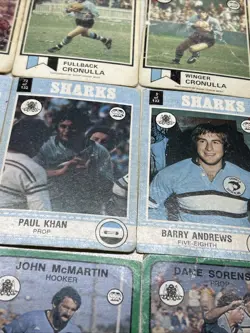 Scanlens NSW Rugby League Cards 1975 - 1977 - 1978 Cronulla Sharks 19 Cards - Image 5