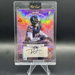 2023 Wild Card 5 Card Card Draw Tyler Scott RC 1/1 Auto Chicago Bears - Image 1