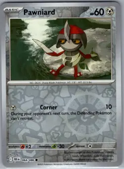 Pawniard 064/086 Reverse Holo SV: Black Bolt - Pokemon Card - NM - Image 1