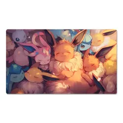 Eevee& Evolutions Board Gamecartoon Playmat Card Play Mat TCG CCG Pad Mousepad - Image 1