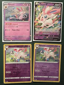 Sylveon X4 Card Lot - Promo, Prismatic, Ultra Rare V, Pokemon Go - A31 - Image 1
