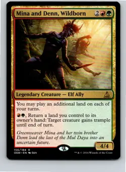 Magic the Gathering Mina and Denn, Wildborn Oath of the Gatewatch MTG Free Ship! - Image 1