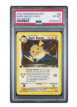 Pokemon TCG Dark Raichu 83/82 Team Rocket Secret Rare Holo 1st Edition PSA 6 - Image 1